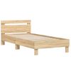 Vidaxl Cama Con Cabecero Madera De Ingeniería Roble Sonoma 100x200 Cm Marrón