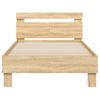 Vidaxl Cama Con Cabecero Madera De Ingeniería Roble Sonoma 100x200 Cm Marrón