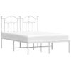 Vidaxl Estructura De Cama De Metal Con Cabecero Blanca 120x190 Cm