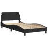 Vidaxl Estructura De Cama Con Cabecero De Terciopelo Negro 100x200 Cm