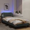 Vidaxl Estructura De Cama Con Luces Led Tela Gris Claro 90x200 Cm