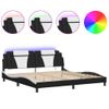 Vidaxl Estructura Cama Con Led Cuero Sintético Negro Blanco 200x200 Cm