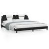 Vidaxl Estructura Cama Con Led Cuero Sintético Negro Blanco 200x200 Cm