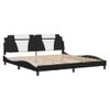 Vidaxl Estructura Cama Con Led Cuero Sintético Negro Blanco 200x200 Cm