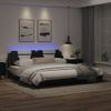 Vidaxl Estructura Cama Con Led Cuero Sintético Negro Blanco 200x200 Cm