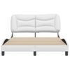 Vidaxl Estructura De Cama Cabecero Cuero Sintético Blanco 120x200 Cm