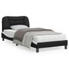 Vidaxl Estructura Cama Cabecero Cuero Sintético Negro Blanco 90x200 Cm