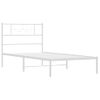 Vidaxl Estructura De Cama De Metal Con Cabecero Blanco 107x203 Cm