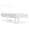 Vidaxl Estructura De Cama De Metal Con Cabecero Blanco 80x200 Cm