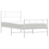 Vidaxl Estructura Cama Metal Con Cabecero Y Pie Cama Blanca 75x190 Cm