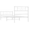 Vidaxl Estructura Cama Metal Con Cabecero Y Pie Cama Blanca 75x190 Cm