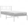 Vidaxl Estructura De Cama De Metal Con Cabecero Blanco 100x200 Cm