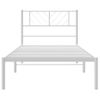 Vidaxl Estructura De Cama De Metal Con Cabecero Blanco 100x200 Cm