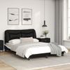 Vidaxl Estructura Cama Cabecero Cuero Sintético Negro Blanco 120x200cm