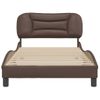 Vidaxl Estructura De Cama Cabecero Cuero Sintético Marrón 100x200 Cm