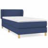 Cama Box Spring Con Colchón Tela Azul 80x200 Cm