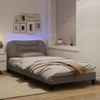 Vidaxl Estructura De Cama Con Luces Led Tela Gris Taupe 100x200 Cm Gris Topo