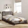 Vidaxl Estructura De Cama Con Luces Led Tela Gris Taupe 100x200 Cm Gris Topo