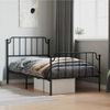 Vidaxl Estructura De Cama Con Cabecero Y Estribo Metal Negro 100x190cm