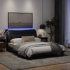 Vidaxl Estructura De Cama Con Luces Led Tela Negro 140x200 Cm