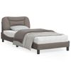 Vidaxl Estructura De Cama Con Luces Led Tela Gris Taupe 90x200 Cm Gris Topo