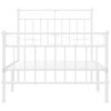 Vidaxl Estructura Cama Metal Con Cabecero Y Pie Cama Blanca 90x190 Cm