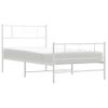 Vidaxl Estructura Cama Metal Con Cabecero Y Pie Cama Blanca 80x200 Cm