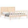 Vidaxl Estructura De Cama Con Cabecero Madera Maciza 160x200 Cm Marrón