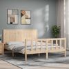 Vidaxl Estructura De Cama Con Cabecero Madera Maciza 160x200 Cm Marrón