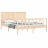 Vidaxl Estructura De Cama Con Cabecero Madera Maciza 160x200 Cm Marrón