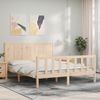 Vidaxl Estructura De Cama Con Cabecero Madera Maciza 160x200 Cm Marrón