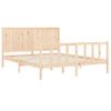 Vidaxl Estructura De Cama Con Cabecero Madera Maciza 160x200 Cm Marrón