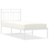 Vidaxl Estructura De Cama De Metal Con Cabecero Blanco 80x200 Cm