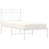 Vidaxl Estructura De Cama De Metal Con Cabecero Blanco 80x200 Cm