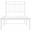 Vidaxl Estructura De Cama De Metal Con Cabecero Blanco 80x200 Cm