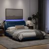 Vidaxl Estructura De Cama Con Luces Led Tela Azul 120x200 Cm