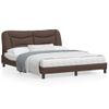 Vidaxl Estructura De Cama Cabecero Cuero Sintético Marrón 160x200 Cm