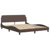 Vidaxl Estructura De Cama Cabecero Cuero Sintético Marrón 160x200 Cm