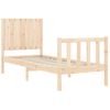 Vidaxl Estructura De Cama Individual Con Cabecero Madera Maciza Marrón