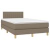 Vidaxl Cama Box Spring Con Colchón Y Led Tela Gris Taupe 120x190 Cm Gris Topo