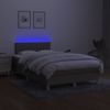 Vidaxl Cama Box Spring Con Colchón Y Led Tela Gris Taupe 120x190 Cm Gris Topo