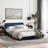 Vidaxl Estructura De Cama Con Cabecero Tela Gris Taupe Azul 140x200 Cm