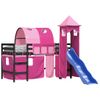 Vidaxl Cama Alta Para Niños Con Torre Madera Pino Rosa 80x200 Cm