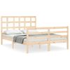 Vidaxl Estructura De Cama Con Cabecero Madera Maciza 140x190 Cm Marrón