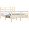 Vidaxl Estructura De Cama Con Cabecero Madera Maciza 140x190 Cm Marrón