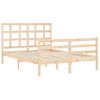 Vidaxl Estructura De Cama Con Cabecero Madera Maciza 140x190 Cm Marrón