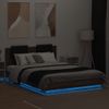 Vidaxl Estructura De Cama Cabecero Luces Led Roble Marrón 120x200 Cm