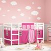 Vidaxl Cama Alta Para Niños Con Cortinas Madera Pino Rosa 80x200 Cm