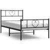 Vidaxl Estructura De Cama Con Cabecero Y Estribo Metal Negro 75x190 Cm