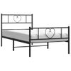 Vidaxl Estructura De Cama Con Cabecero Y Estribo Metal Negro 75x190 Cm